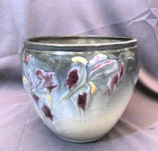 Nice Antique Weller Etna 9 1/2" Floral Jardiniere Vase  ca. 1906