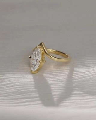3 Karat Weiß Behandelt Diamantring Marquise Cut VVS1 Zertifiziert! Weihnachten
