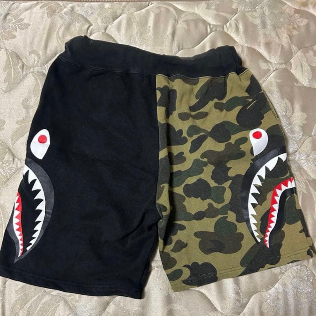 A Bathing Ape Shark Shorts Short Pants Black/Camouflage S BA0226220 thumbnail 2