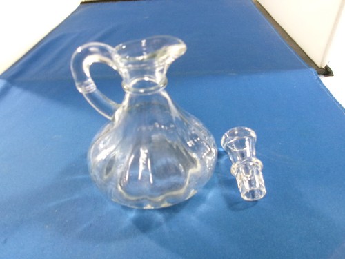 Vintage Cruet Anchor Hocking Clear Glass Vinegar Oil Cruet & Stopper 47 - Picture 4 of 6
