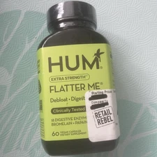 HUM Digestive Enzyme for Daily Bloating - 18 Full Spectrum 8/26 60 cap