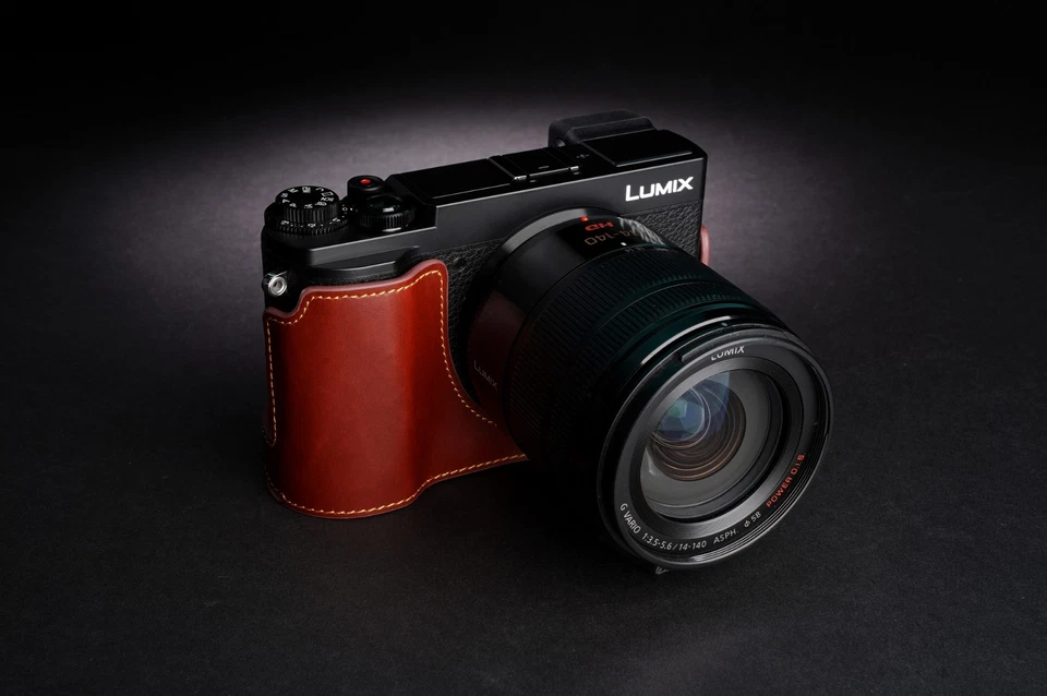 Funda completa de cuero genuino para cámara para Panasonic GX9 GX7 Mark III Foto 3 de 4