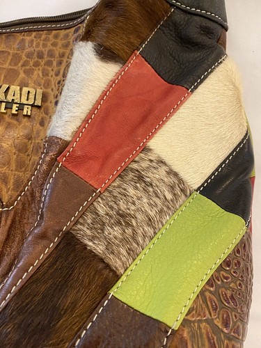 KADI Ler Purse Women’s Leather Colorblock Patchwork *Notes Shoulder Bag Cowgirl - Picture 9 of 23