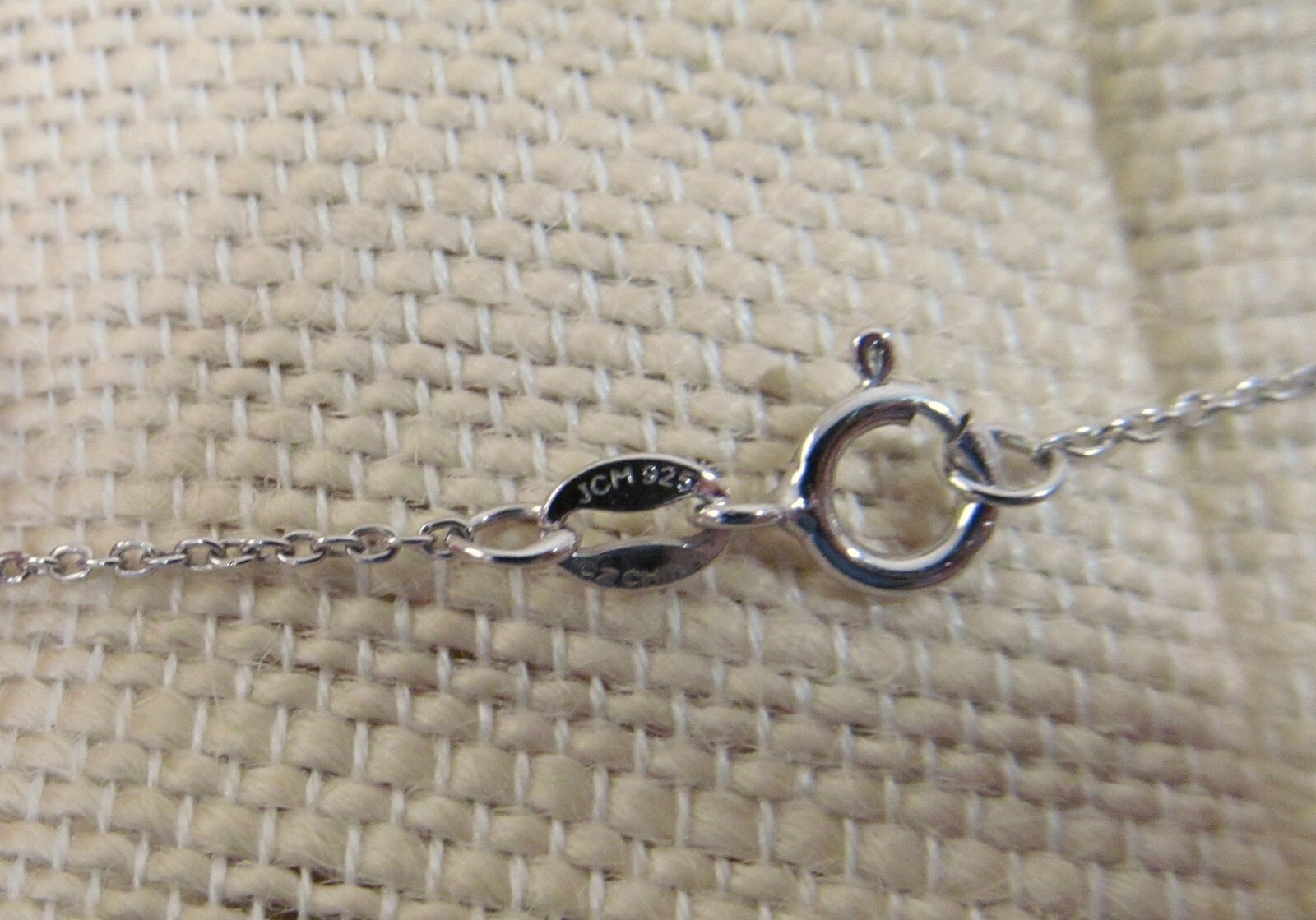 JCM 925 Diamonique Round Bezel Solitaire Necklace Adjustable Length 16