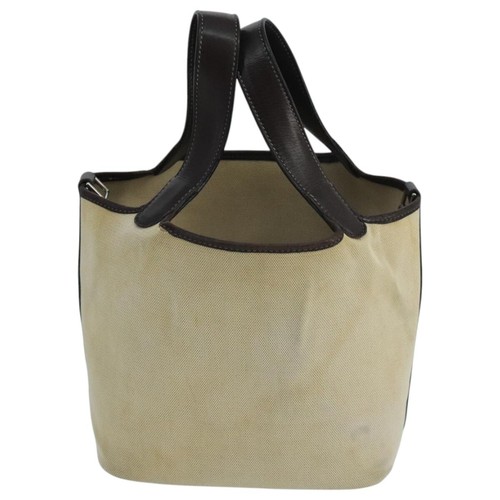 Hermès Picotin Beige Canvas Handbag Authentic