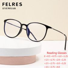 Men Oval Blue Light Blocking Reading Glasses Clear Lens Presbyopic Readers Hot