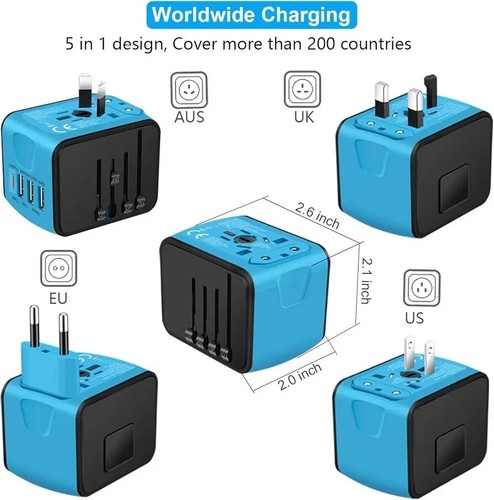 Adaptador de viaje SAUNORCH en todo el mundo, adaptador universal de enchufe de alimentación internacional... - Imagen 4 de 10