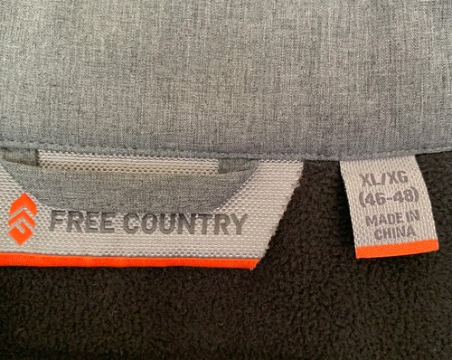 Free Country Mens Soft Shell Jacket Gray Fleeced Lined Front Full Zip Size XL - Picture 5 of 14