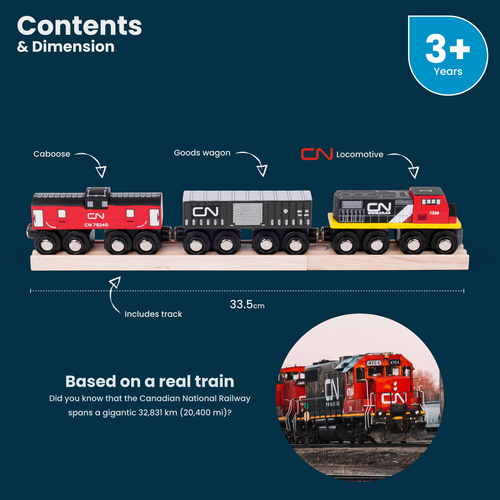 Bigjigs Rail Realistic CN Juego de Motor de Tren de Madera, Juego de Tren de Madera Accesorios - Imagen 2 de 9