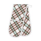 Michel Design Works Cotton Kitchen Double Oven Glove Christmas Vintage Plaid NEW