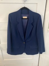 Vintage Pendleton 100 Virgin Wool One Button Blazer Womens Size 12 Navy