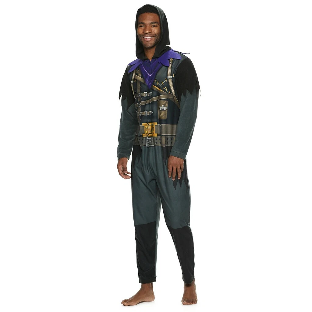 Fortnite Size LARGE Mens Union Suit Raven One Piece Pajama Cosplay
