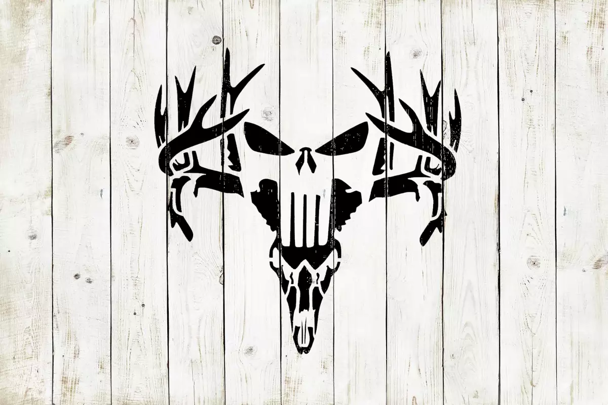 Punisher Stencil Design on Durable Mylar - Reusable Skull Stencil