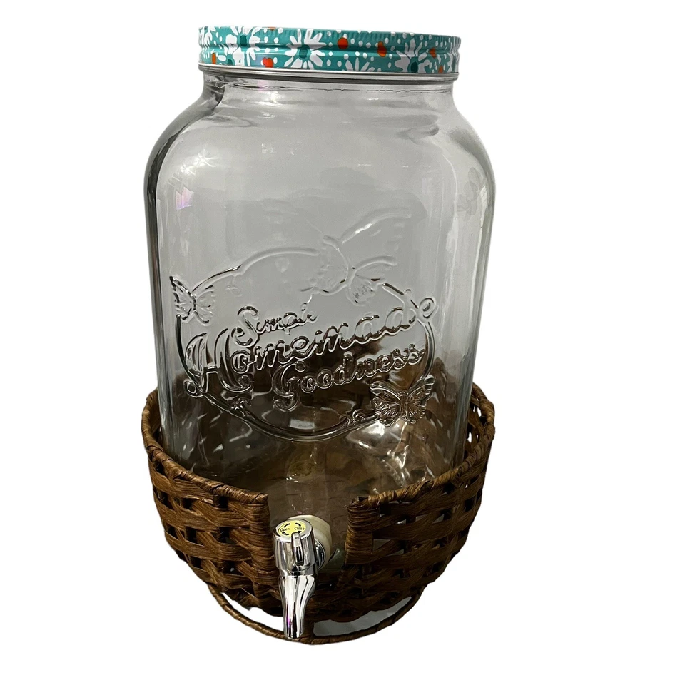 The Pioneer Woman Beverage Dispenser Wicker Stand 2 Gallon New Open Box - Image 3 of 4