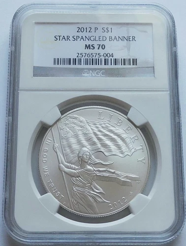 2012-P Star Spangled Banner Silver Commemorative S$1 - NGC MS 70