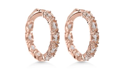 Woman 925 Sterling silver Natural Morgantie Earring Fine Jewelry Gift For Mom.