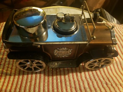 Vintage Mid Century JAPANESE ROLLS Metal Car Table Cigarette Holder &  Lighter,++