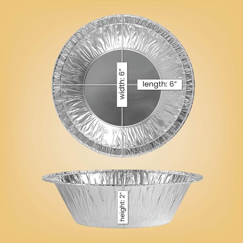Pack of 50 - 6'' Round Disposable Aluminum Cake Pans for Easy Baking & Serving - Picture 4 of 9