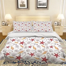 3D Shell Starfish Conch Pattern Quilt Cover Set Duvet Cover Bedding Pillowcases