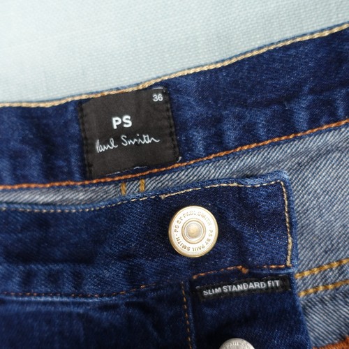 Paul Smith Jeans Mens 36 Blue Slim Standard Fit Long Button Fly Pony Pants - Picture 20 of 23