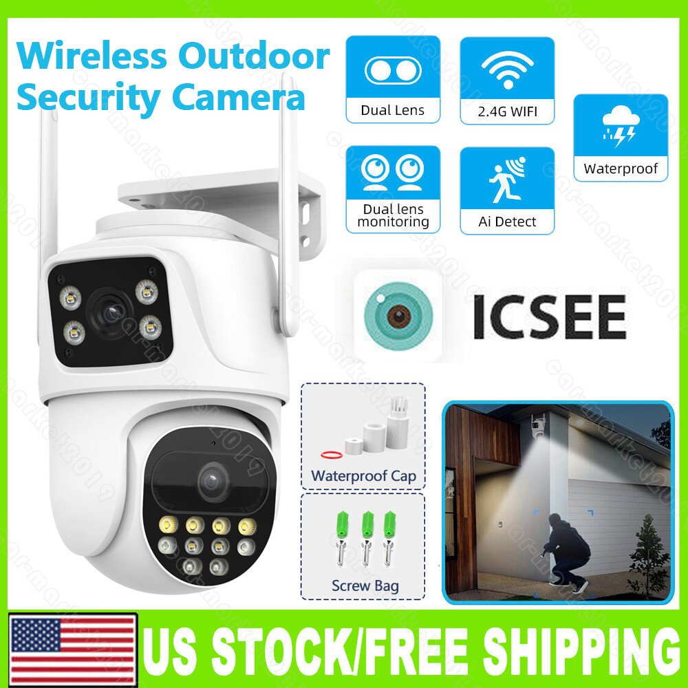 6MP Dual Lens Outdoor WiFi PTZ Security Camera with Night Vision  