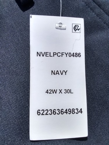NWT Lauren Ralph Lauren Dress Pants Men's Size 42 X 30 Navy Blue Flat Front - Picture 9 of 11