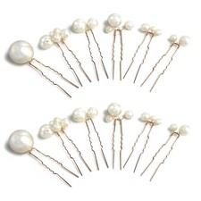 Wedding Pearl Hair Pins 12PCS - U Shaped Hair Accessories for Bridal Women Gold