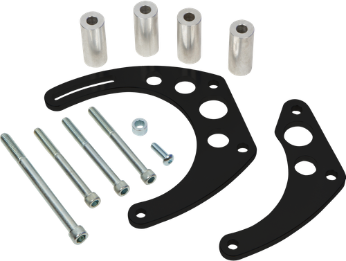 Big Block Chevy Black Alternator Bracket Short Water Pump BBC 396 427 454 SWP - Foto 1 di 2