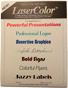 LASERCOLOR - COPIER AND LASER PRINTER COLOR FOIL TRANSFER SHEETS, 14 - 8x11"