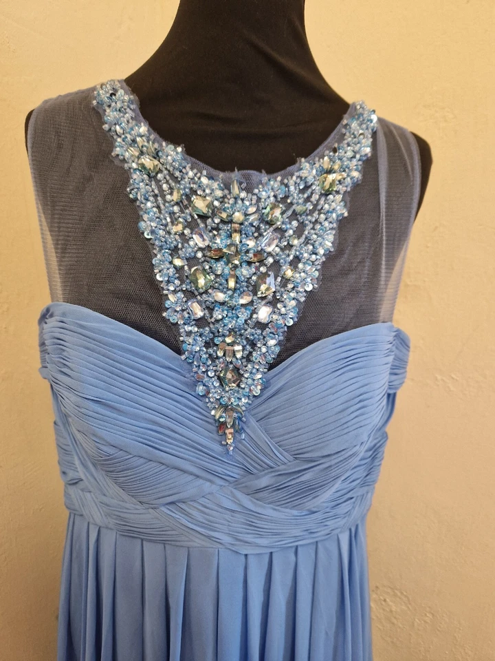NEW J S Collections Pale Blue Embellished Prom Dress, Size UK 16 EU44 US12. - Image 3 of 4