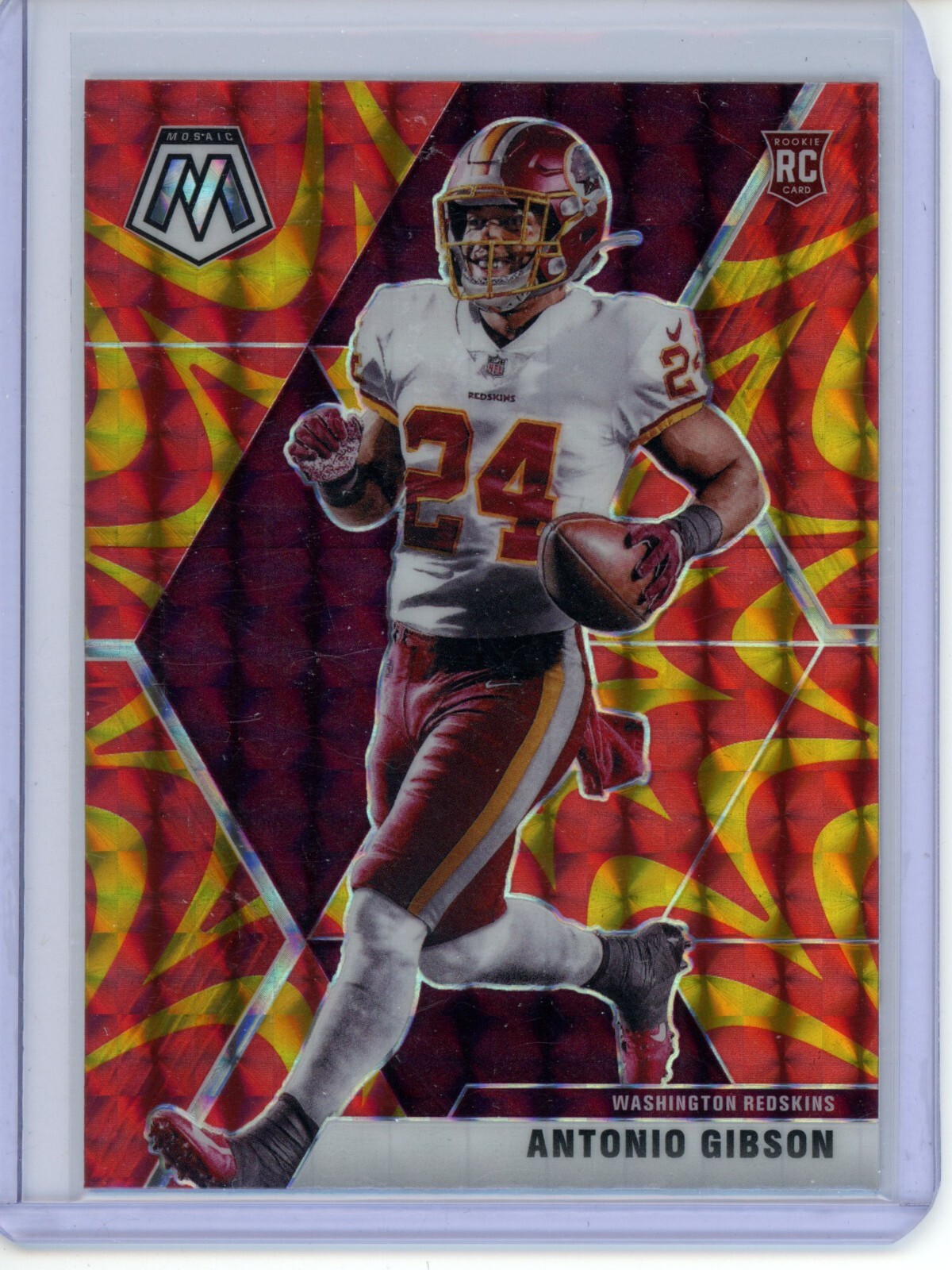 2020 Panini Mosaic - #227 Antonio Gibson (RC) Reactive Orange Prizm Commanders