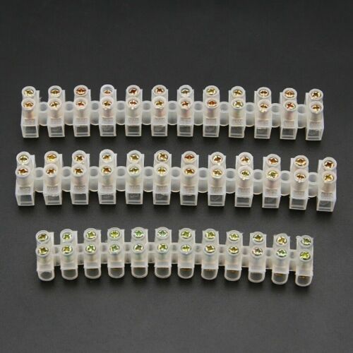 3x 12 Way Barrier Screw Terminal Block Wire Connection Connector Strip 3A 6A 10A - Picture 4 of 6