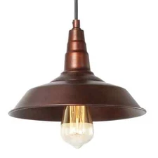 LNC 1-Light Bronze Rustic Industrial Chandelier Barn Light Pendant Ceiling Light