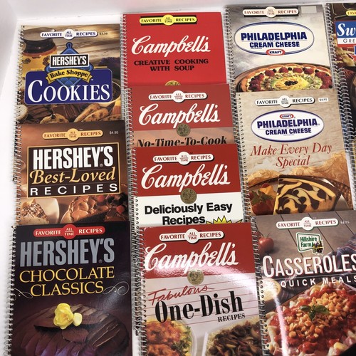 Favorite All Time Recipes Cookbook Lot of 14 Spiral Paperback Campbells Hersheys - Foto 2 di 21