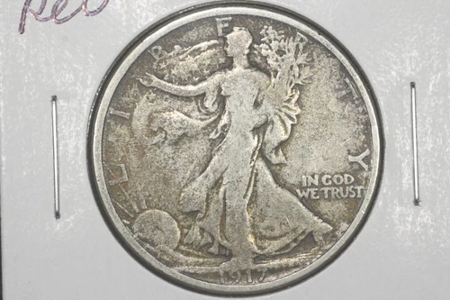 1917-S Rev Walking Liberty Half Dollar, Fine