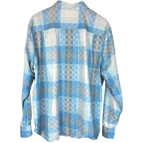 TOMMY BAHAMA ☆ Camisa de seda/algodón con botones ☆ Puños en contraste ☆ X-grande - Imagen 3 de 6
