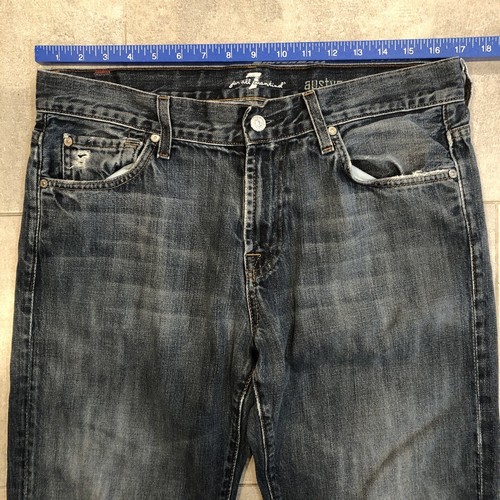 7 For All Mankind Jeans Mens 34x28 Austyn Medium Wash Denim Stretch Pants USA - Picture 2 of 8