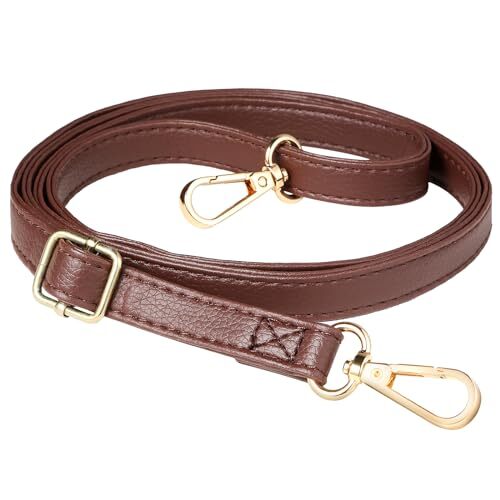 Purse Strap, Purse Straps Replacement Crossbody Leather Brown - Gold Buckle