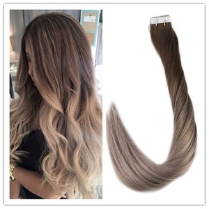 Full Shine Tape In Hair Extensions 40pcs 100gram Ombre Color 4 18