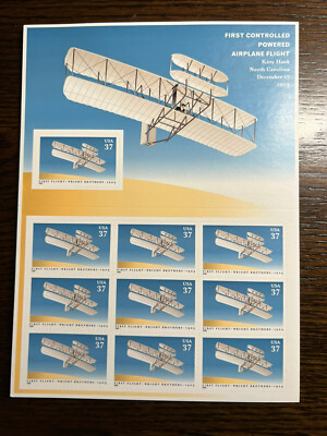 Scott# 3783-2003-First Flight - Wright Brothers 1903 - Full sheet of 10 MNH