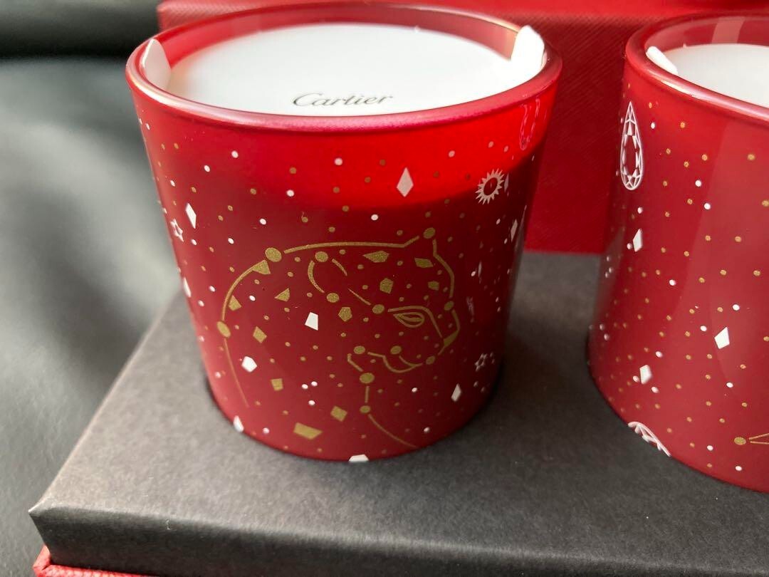 Set of 3 Cartier Aromatic Candle Panthere Red Authentic VIP Gift