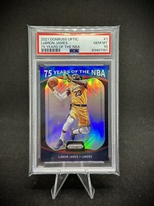 LeBron James 2021 Panini Optic 75 Years of the NBA Silver SP PSA 10 LA Lakers