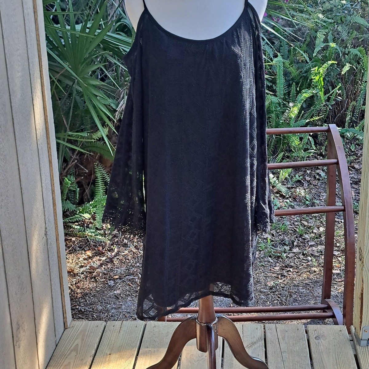 cold shoulder flared dress Watermelon Cold Shoulder Overlay Maxi Dress main image 1