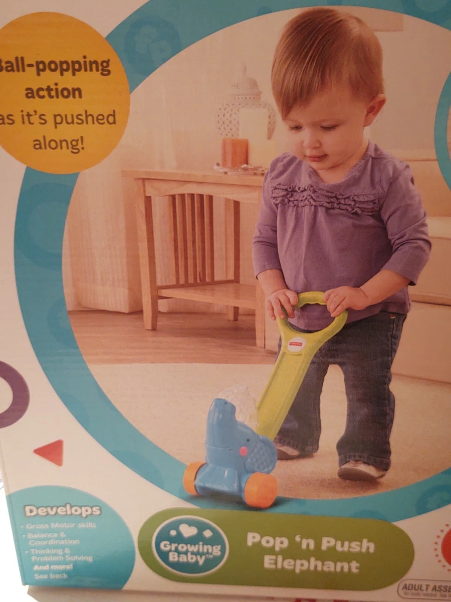 Fisher Price Growing Baby Pop n Push Elephant 12 36 Months NEW