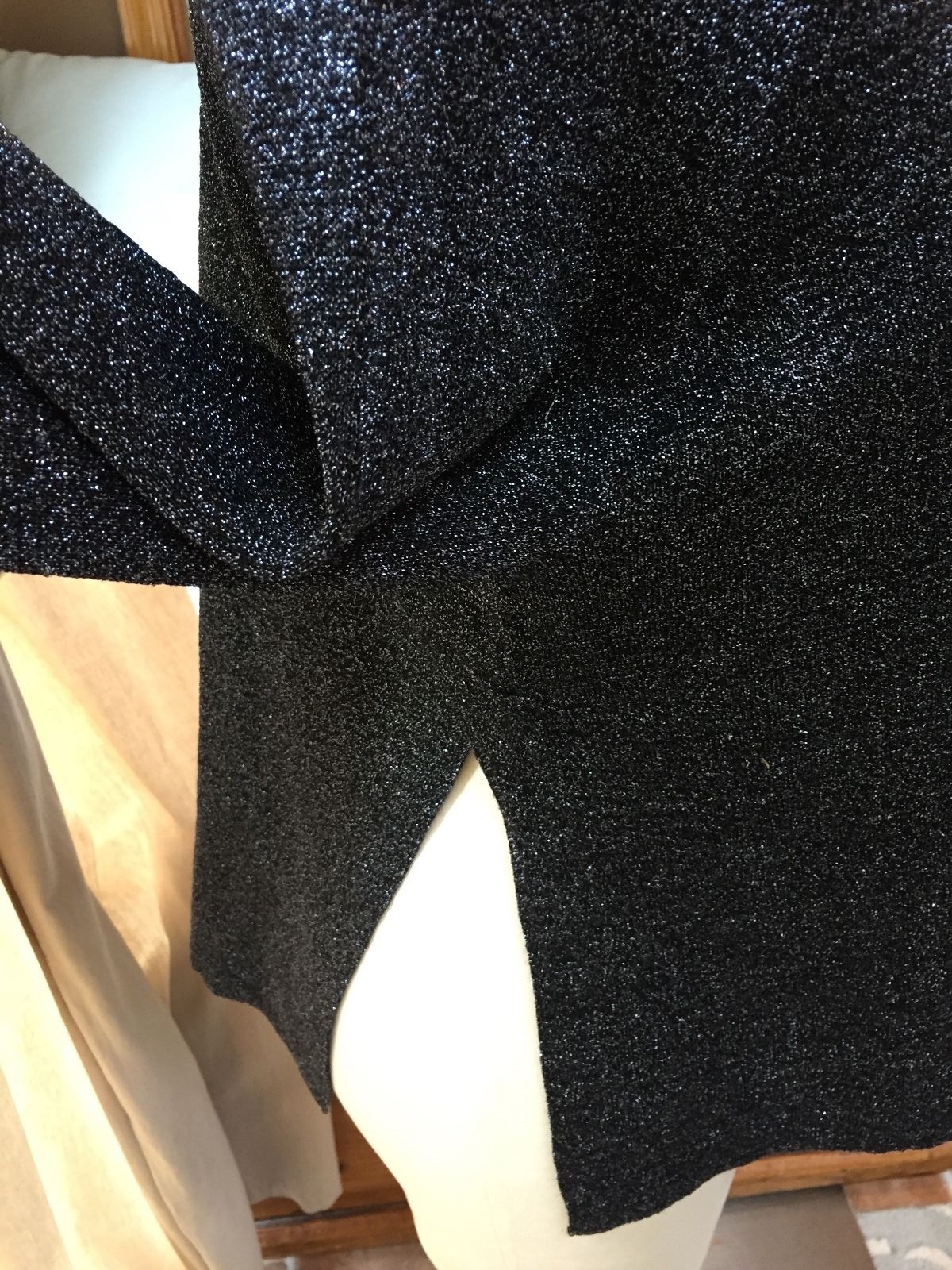 J. Crew Black Silver Metallic Split Side Sweater … - image 3