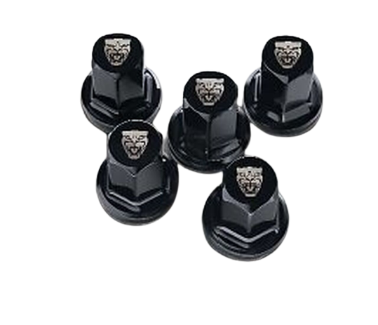NEW JAGUAR BLACK ETCHED WHEEL LUG NUTS SET OF 20 C2D20073 C2D54172