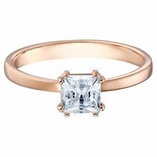 Swarovski Attract ring Square cut crystal, White, Rose-gold tone plated 5515773