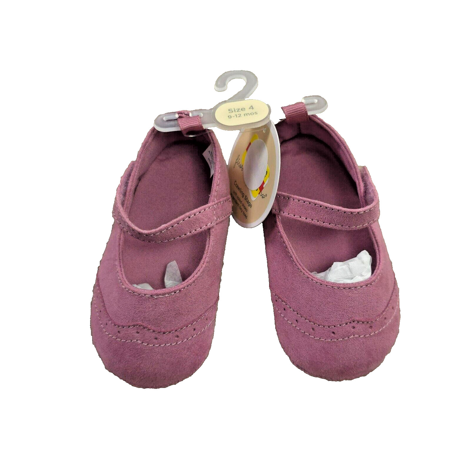 FIRST IMPRESSIONS Baby Girls 9-12 Months Size 4 Pink Suede Flats Shoes