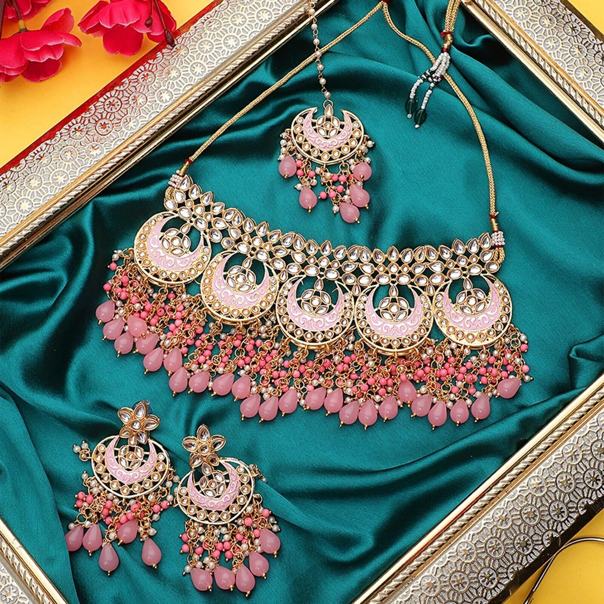 Jewellery set with maang clearance tikka