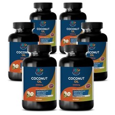 Coconut Oil Extra Virgin 3000mg Medium Chain Fatty Acids 60 Softgels 6 Bottles 
